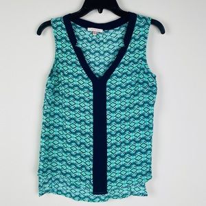 Skies are Blue Tank Top Blue Teal Green Size Small